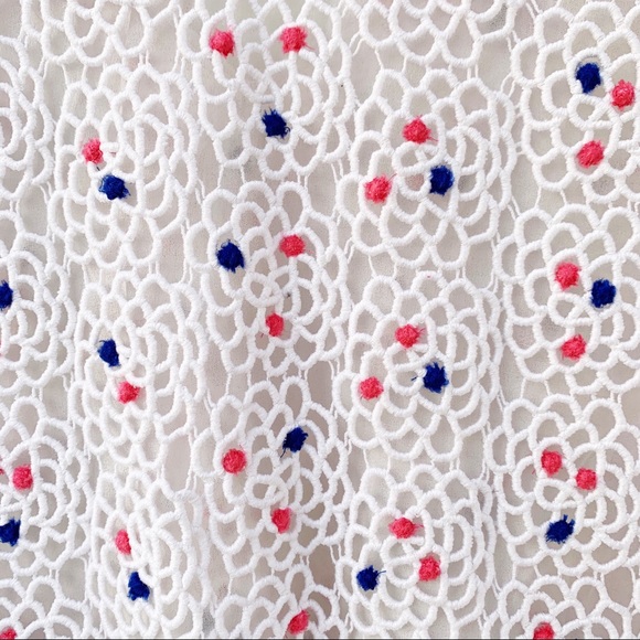 CHLOÉ Optic White Guipure Lace Cutout Blouse Sz 6 - Picture 8 of 13